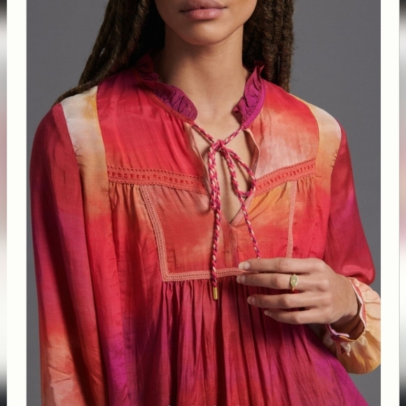 NWT Anthropologie Conditions Apply Etienne Peasant Blouse SZ SMALL - Picture 2 of 16